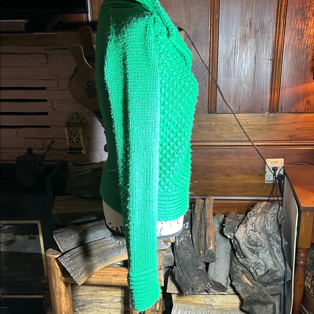 MODA Intl. Green Women's Moto-Inspired Knit Cardigan w/ Asymmetric Zip - Picture 5 of 9